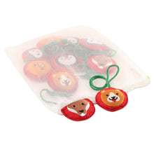 Load image into Gallery viewer, Red Wool Holiday Ornaments from India (Set of 10) - Party Animals in Red | NOVICA