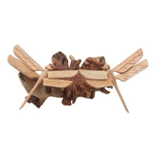 Load image into Gallery viewer, Hand Carved Jempinis Wood Dragonfly Statuette - Sweet Wings | NOVICA