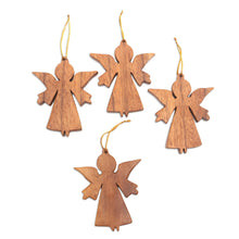 Load image into Gallery viewer, Hand Carved Angel Ornaments (Set of 3) - Angel Silhouette | NOVICA