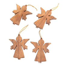 Load image into Gallery viewer, Hand Carved Angel Ornaments (Set of 3) - Angel Silhouette | NOVICA