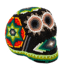 Load image into Gallery viewer, Artisan Crafted Huichol Skull Sculpture - Sierra Stars | NOVICA