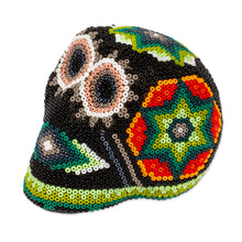 Load image into Gallery viewer, Artisan Crafted Huichol Skull Sculpture - Sierra Stars | NOVICA