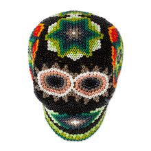 Load image into Gallery viewer, Artisan Crafted Huichol Skull Sculpture - Sierra Stars | NOVICA