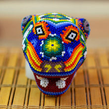 Load image into Gallery viewer, Beaded Wixárika or Huichol Jaguar Head from Jalisco Mexico - Jaguar Rising | NOVICA