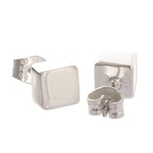 Load image into Gallery viewer, Handcrafted Sterling Cube Earrings - Energy Cube | NOVICA