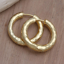 Load image into Gallery viewer, Handcrafted Gold-Plated Hoop Earrings from Bali - Endless Hoops in Gold | NOVICA
