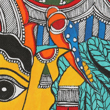 Load image into Gallery viewer, Madhubani Ganesha Painting on Handmade Paper - Lalitasana Ganesha | NOVICA
