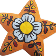 Load image into Gallery viewer, Ceramic Star Ornaments With Hand-Painted Flowers (Set of 6) - Ayacucho Flowered Stars | NOVICA