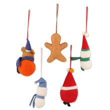 Load image into Gallery viewer, Artisan Crafted Christmas Ornaments (Set of 5) - Christmas Friends | NOVICA