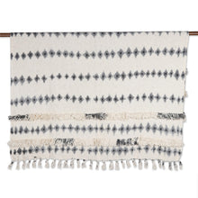 Load image into Gallery viewer, Tie-Dye Cotton Throw with Tufted Embroidery - Cozy Elegance | NOVICA