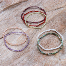 Load image into Gallery viewer, Thai Gemstone Beaded Stretch Bracelets (Set of 7) - Lucky Week | NOVICA