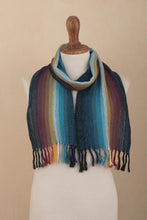 Load image into Gallery viewer, Hand Woven 100% Alpaca Wool Scarf in Rainbow Colors - Pastoruri Rainbow | NOVICA