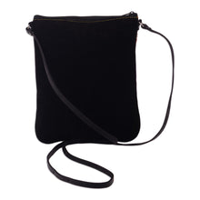 Load image into Gallery viewer, Small Suede Shoulder Bag with Llama on Mountain Image - Traveling Llama | NOVICA