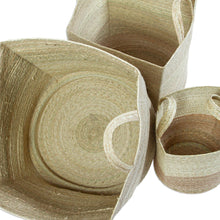 Load image into Gallery viewer, Palm Frond Fiber Squared Basket Home Accents (Set of 3) - Mesoamerican Totes | NOVICA