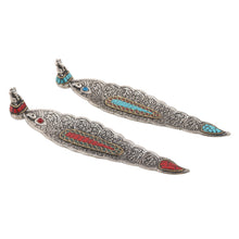Load image into Gallery viewer, Aluminum Incense Holders with Resin Tiles (Pair) - Ganesha's Glory | NOVICA