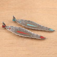 Load image into Gallery viewer, Aluminum Incense Holders with Resin Tiles (Pair) - Ganesha's Glory | NOVICA