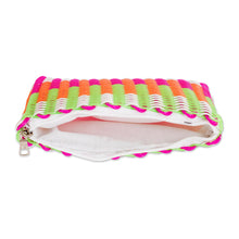 Load image into Gallery viewer, Recycled Central American Cosmetic Bag in Pink - Lollipop Swirl | NOVICA