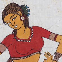 Load image into Gallery viewer, Batik Cotton Wall Hanging with Dance Motif - Dancing Beauty | NOVICA