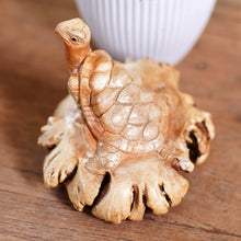 Load image into Gallery viewer, Hand Carved Jempinis Wood Turtle Sculpture - Struggling Turtle | NOVICA