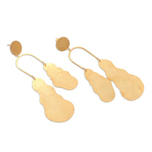 Load image into Gallery viewer, Artisan Crafted Gold-Plated Dangle Earrings - Break the Silence | NOVICA