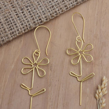 Load image into Gallery viewer, Hand Made Gold-Plated Floral Earrings - Make My Day | NOVICA