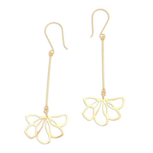 Load image into Gallery viewer, Hand Crafted Gold-Plated Dangle Earrings - Finding Flowers | NOVICA