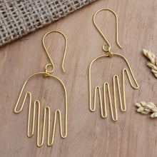Load image into Gallery viewer, Gold-Plated Balinese Dangle Earrings - Stretch Out | NOVICA