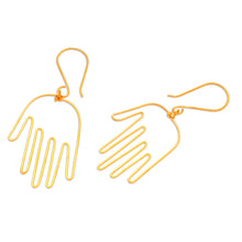 Load image into Gallery viewer, Gold-Plated Balinese Dangle Earrings - Stretch Out | NOVICA