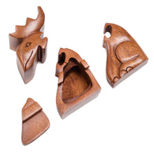 Load image into Gallery viewer, Decorative Wood Puzzle Box with Moose Motif - Lead the Charge | NOVICA