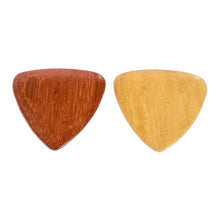 Load image into Gallery viewer, Reclaimed Estoraque and Cypress Wood Guitar Picks (Pair) - Eco Song | NOVICA