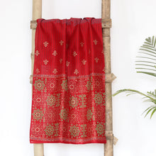 Load image into Gallery viewer, Block-Printed Cotton and Silk Shawl from India - Eternal Flame | NOVICA