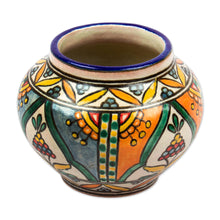 Load image into Gallery viewer, Talavera Inspired Unique Flower Pot from Puebla Mexico - Desert Fruits | NOVICA