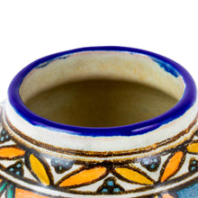 Load image into Gallery viewer, Talavera Inspired Unique Flower Pot from Puebla Mexico - Desert Fruits | NOVICA