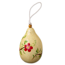 Load image into Gallery viewer, Dried Mate Gourd Birdhouse with Bird on a Flowering Tree - Antique Courtyard | NOVICA