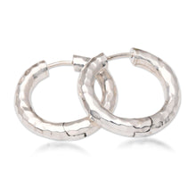 Load image into Gallery viewer, Sterling Silver Endless Hoop Earrings from Bali - Endless Hoops in Silver | NOVICA