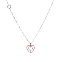Load image into Gallery viewer, Rose Gold and Sterling Silver Necklace - Dual Hearts | NOVICA