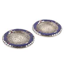 Load image into Gallery viewer, Artisan Crafted Aluminum incense Holders (Pair) - Rewari Om | NOVICA
