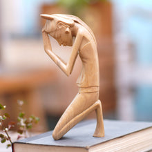 Load image into Gallery viewer, Artisan Hand Carved Wood Sculpture - Woman Praying | NOVICA
