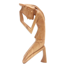 Load image into Gallery viewer, Artisan Hand Carved Wood Sculpture - Woman Praying | NOVICA
