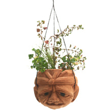 Load image into Gallery viewer, Carved Coconut Shell Hanging Planter - Don't Worry | NOVICA