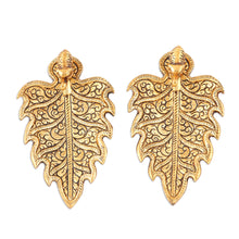 Load image into Gallery viewer, Gold-Toned Leaf Shaped Incense Holders (Pair) - Golden Elephant | NOVICA