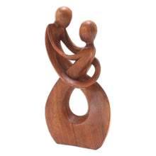 Load image into Gallery viewer, Hand Carved Romantic Wood Sculpture - Honeymoon Dance | NOVICA