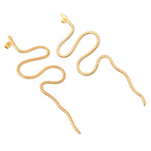Load image into Gallery viewer, Balinese Gold-Plated Drop Earrings with Snake Motif - Cobra Queen | NOVICA