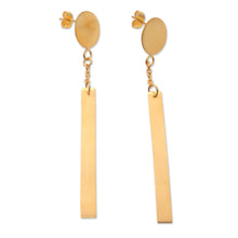 Load image into Gallery viewer, Artisan Crafted Gold-Plated Dangle Earrings - Golden Fire | NOVICA