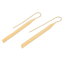 Load image into Gallery viewer, Gold-Plated Drop Earrings with Hammered Finish - Wish You Were Here | NOVICA