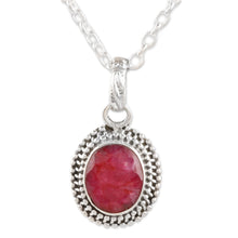 Load image into Gallery viewer, Handcrafted Ruby and Sterling Silver Pendant Necklace - Pink Halo | NOVICA