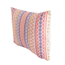 Load image into Gallery viewer, Handloomed Strawberry Cotton Cushion Cover from Guatemala - Striped Strawberry | NOVICA