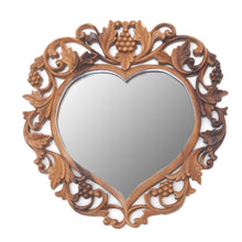 Load image into Gallery viewer, Heart-Shaped Suar Wood Wall Mirror - Summer Love | NOVICA