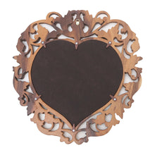 Load image into Gallery viewer, Heart-Shaped Suar Wood Wall Mirror - Summer Love | NOVICA