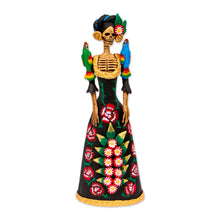 Load image into Gallery viewer, Handmade Ceramic Day of the Dead Statuette - La Catrina Regina | NOVICA